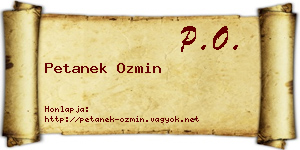 Petanek Ozmin névjegykártya